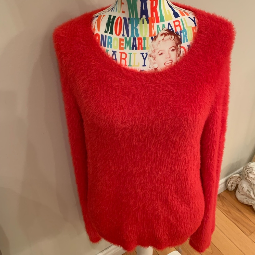 NWOT Kate Spade Vibrant Red Fuzzy Sweater